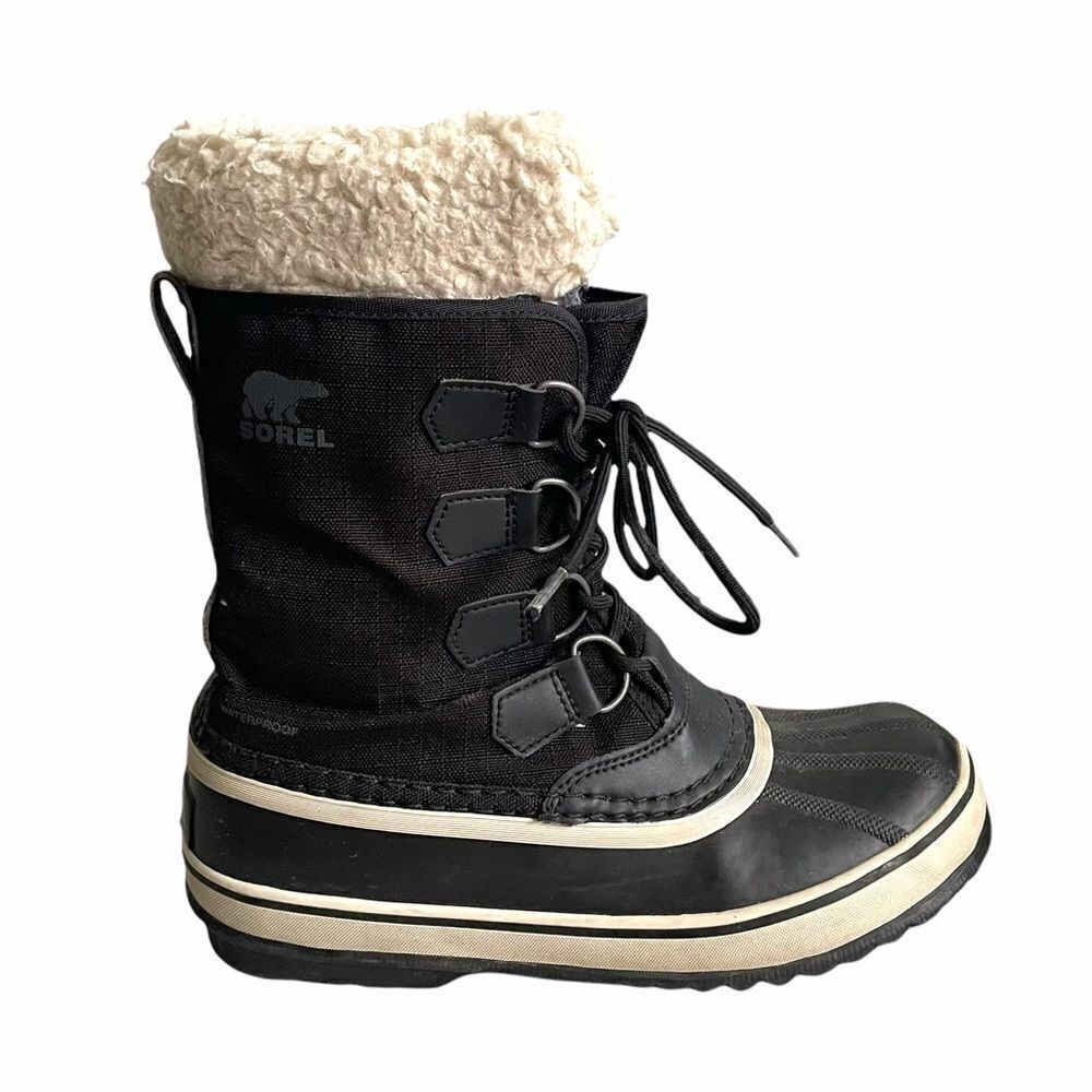 SOREL Women’s Carnival Waterproof Winter Snow Lace Up Boots Black Size 6
